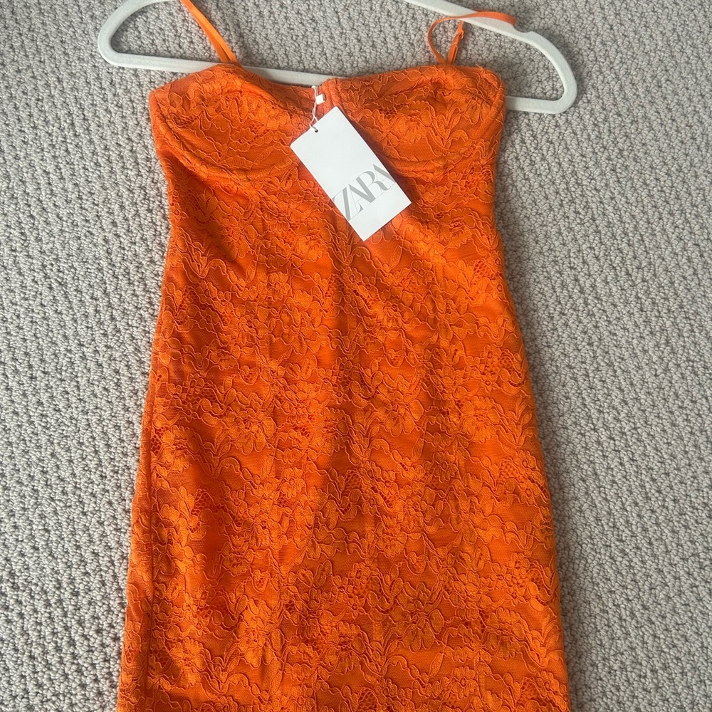 Zara Orange Lace Dress